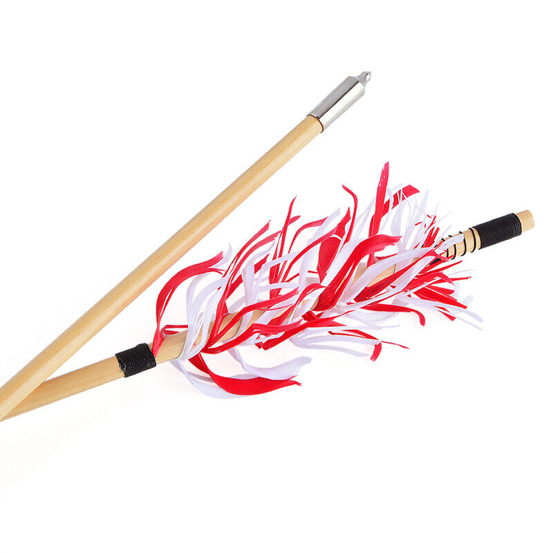 12X Wooden Arrows Handmade Shaft Archery Flu-Flu Spiral Wrap Feather Longbow Hunt